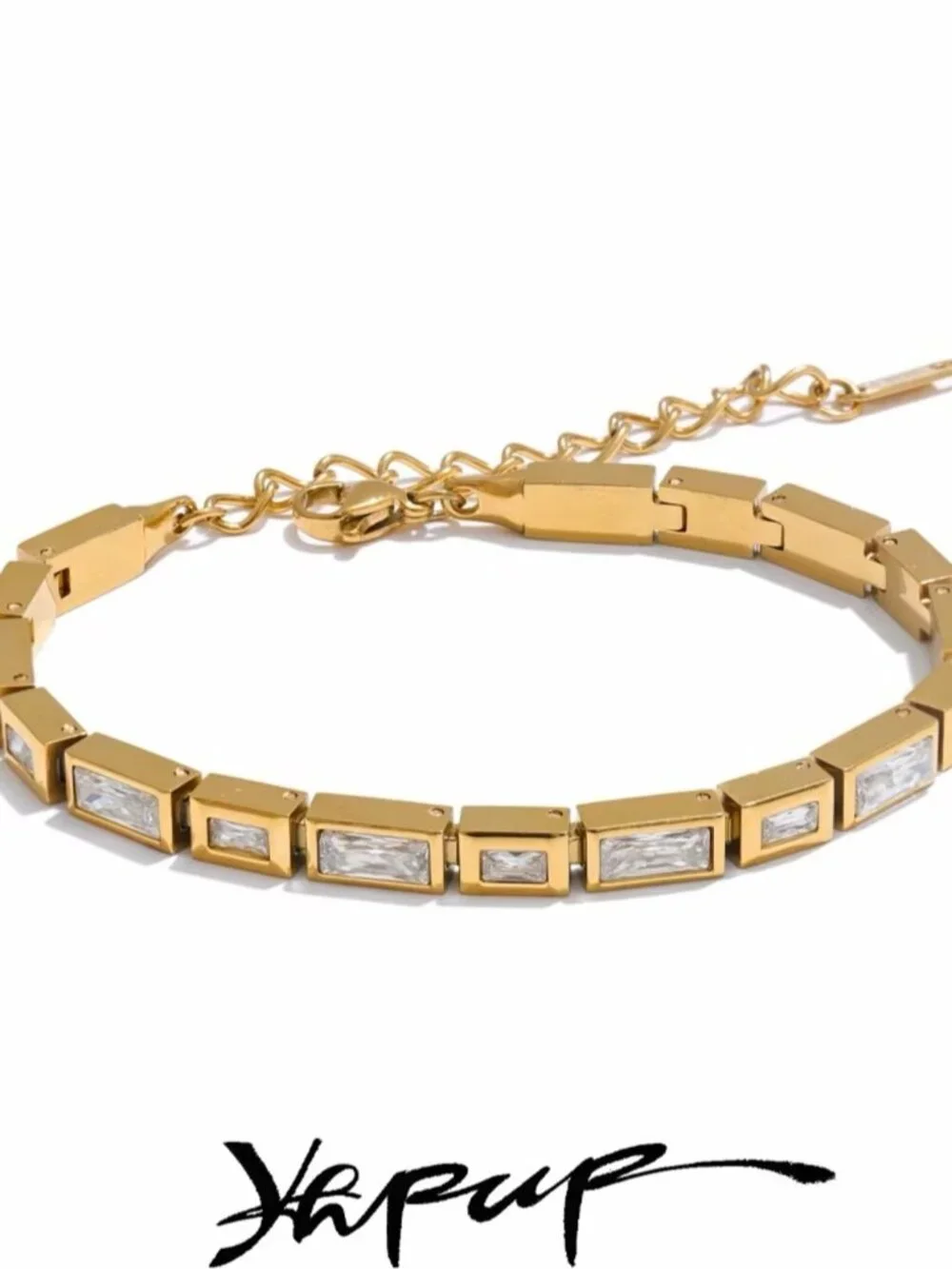 Shiny Cubic Zirconia Chain Premium Bracelet Bangle